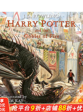 【现货】英文原版 哈利波特与火焰杯:插图版4 Harry Potter and the Goblet of Fire 青少年英语阅读 10岁以上 进口图书 善优童书