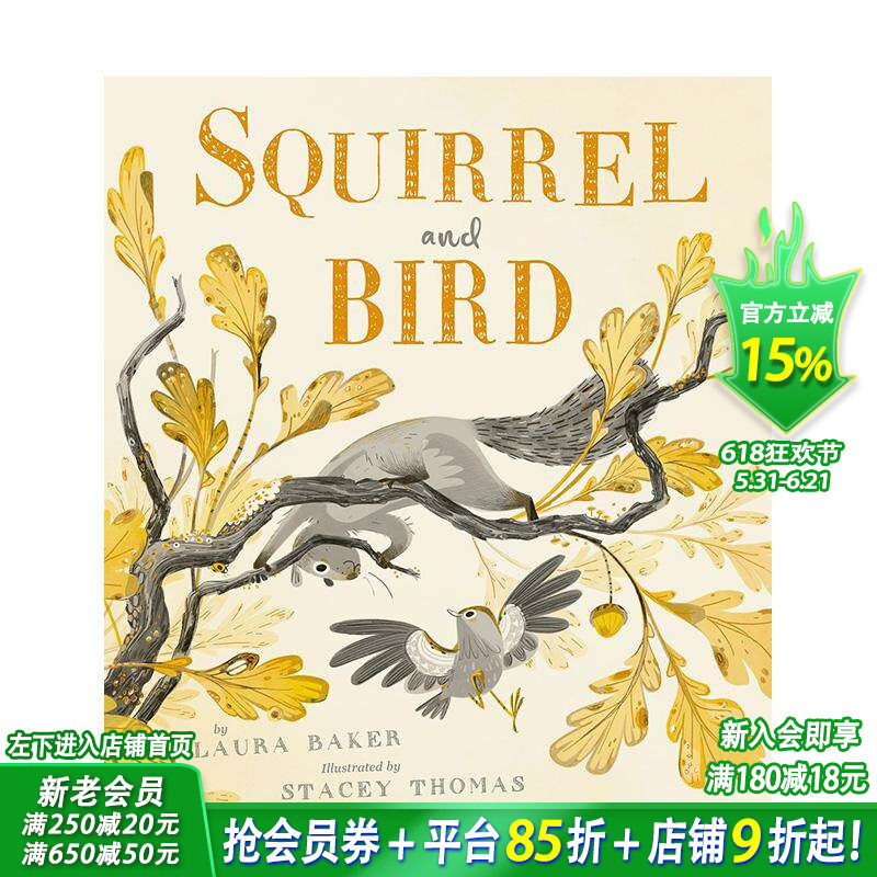 【现货】松鼠与小鸟 Squirrel and Bird 英文儿童插画故事绘本 进口童书 多元化包容