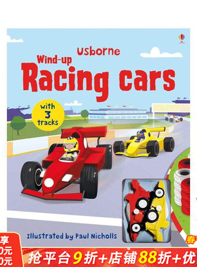 【预售】Wind-up Racing Cars 发条轨道赛车儿童游戏大开玩具纸板书 附玩具 进口英文原版绘本【善优童书】
