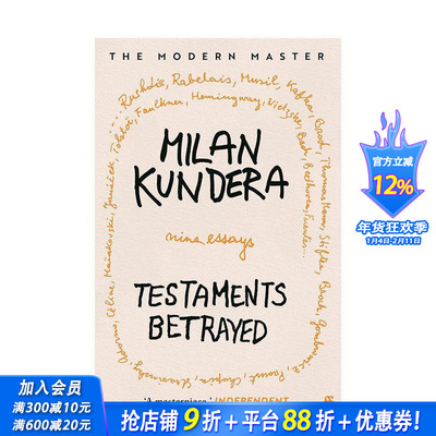 【预售】被背叛的遗嘱 Testaments Betrayed 米兰昆德拉 原版英文文学 正版进口书