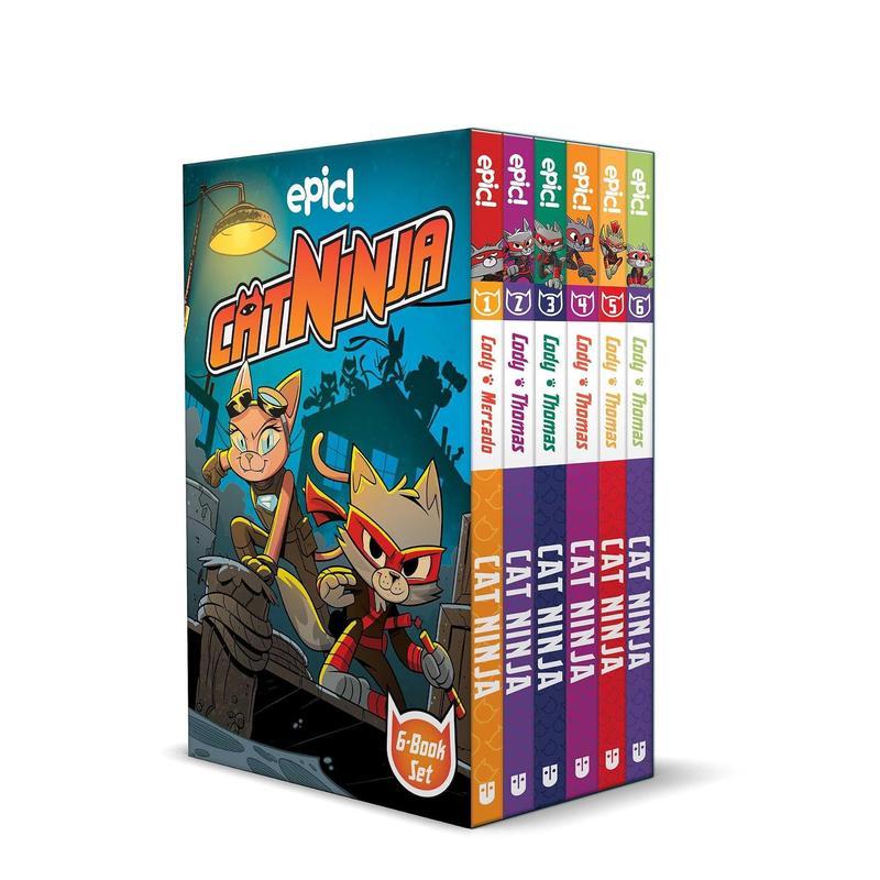 【预售】【Cat Ninja】忍者猫：盒装集（1-6卷） Cat Ninja Box Set Books 1&ndash;6 英文儿童漫画故事书  美国人气漫画IP猫咪忍者