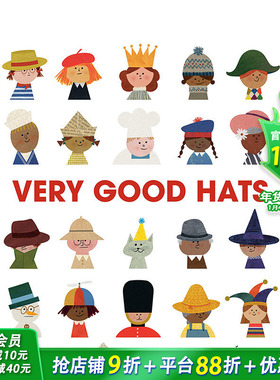 【现货】英文原版 无处不在的帽子 Very Good Hats 精装艺术插画绘本 Emma Straub 儿童进口英语图书 善优童书
