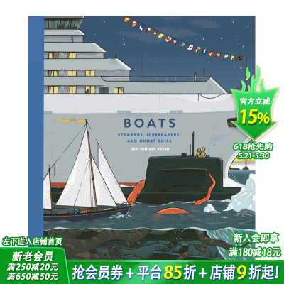 【预售】船只：蒸汽船、破冰船和幽灵船 Boats: Steamers  Icebreakers  and Ghost Ships 英文儿童插画科普绘本 进口童书