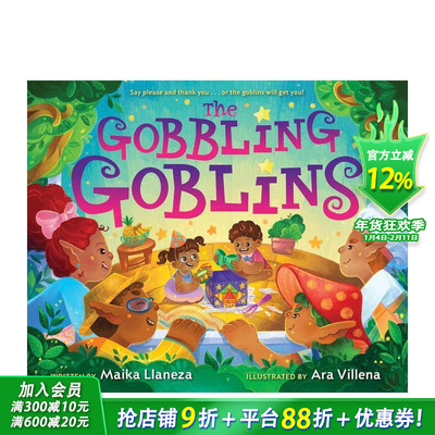 【预售】贪吃的妖精 Gobbling Goblins 英文儿童插画故事绘本 进口童书