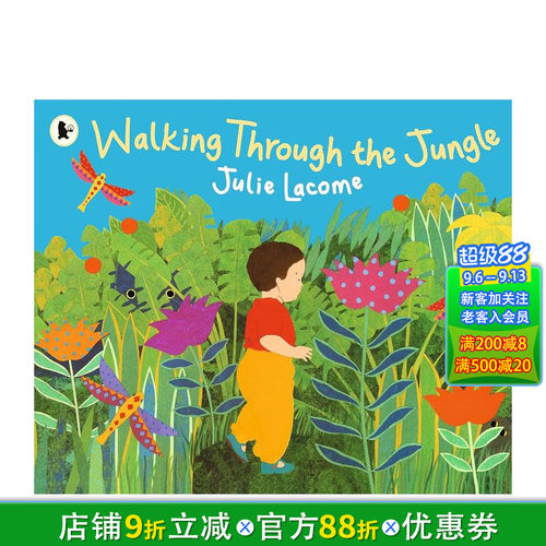 【预售】步行穿越丛林 Walking Through the Jungle 英文儿童插画科普故事绘本 进口童书