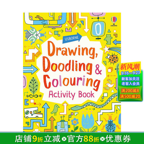 【现货】绘画、涂鸦和涂色活动手册 Drawing, Doodling and Colouring Activity Book 儿童趣味书 亲子精装英文英语早教