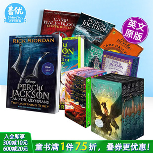 设定集Percy Olympians儿童英语进口书 波西・杰克逊与奥林匹斯英雄大全：5册盒装 the and Jackson 漫画 小说 带海报 多册选拍