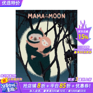 进口童书 妈妈住在月亮上 英文儿童插画故事绘本 Moon The Mama Cronin 凯迪克奖得主Doreen 预售