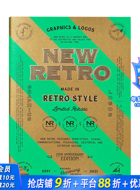 【预售】New Retro新复古:20周年纪念版 复古图形与标志 平面设计品牌包装案例参考英文原版进口victionary