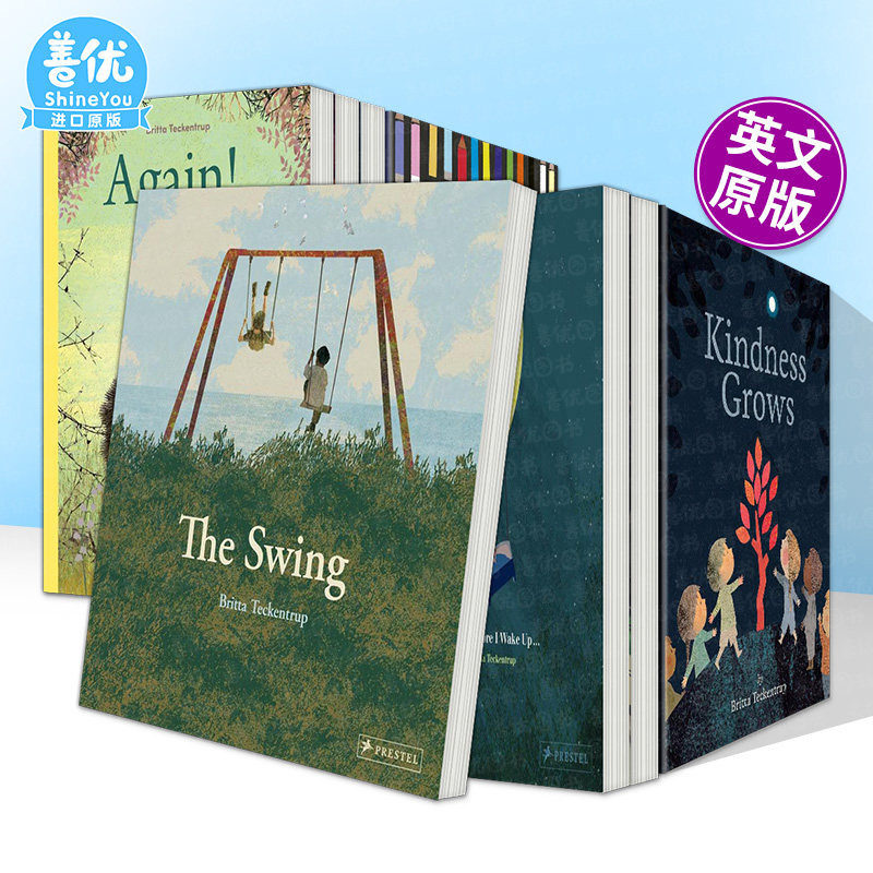 秋千【Britta Teckentrup绘本多册选拍】鲸歌/善意传递/刺猬历险记等The Swing 时间故事 精装艺术插画绘本英文儿童进口书