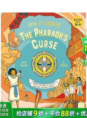 【预售】命运转盘：法老的诅咒 附带立体转盘 冒险游戏书【Spin to Survive】The Pharaoh's Curse 英文儿童插画故事绘本 进口童书