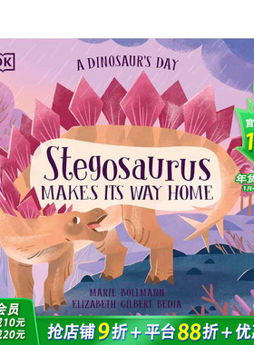 【现货】恐龙的一天：剑龙回家路 A Dinosaur's Day: Stegosaurus Makes Its Way Home 英文儿童插画科普故事绘本 DK进口童书