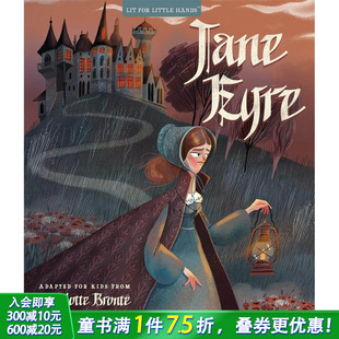 Hands 艺术插画 Jane Eyre 简爱 for 进口童书 6岁 照亮小朋友 Lit Little 互动绘本 世界儿童文学 纸板书 英文原版 预售