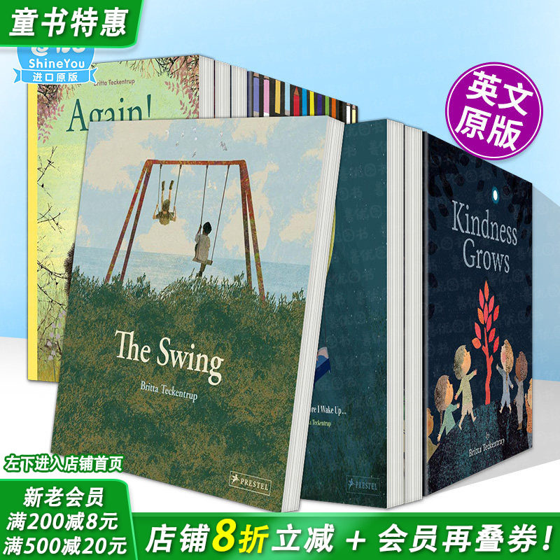 【现货】秋千【Britta Teckentrup绘本多册选拍】鲸歌/善意传递/刺猬历险记等The Swing 时间故事 精装艺术插画绘本英文儿童进口书