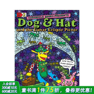the 预售 Hat Lunar 英文儿童漫画故事 Dog Picnic 狗和帽子与月食野餐 英语拓展阅读进口书 Eclipse and