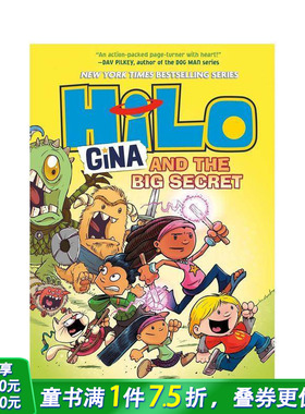 【预售】希罗漫画系列 8：吉娜和大秘密 Hilo Book 8: Gina and the Big Secret 英文儿童漫画 趣味英语阅读拓展进口童书