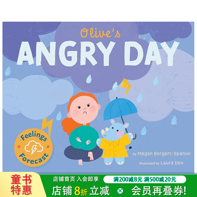【预售】【情绪晴雨表】奥丽弗愤怒的一天 【Feelings Forecast】Olive's Angry Day 英文儿童插画故事绘本 进口童书