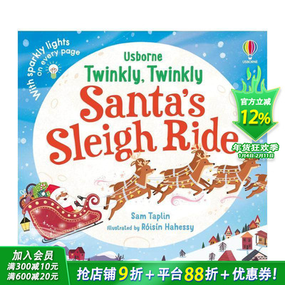 【预售】闪闪发光的圣诞雪橇之旅 Twinkly Twinkly Santa's Sleigh Ride 英文儿童趣味英语早教进口书绘本