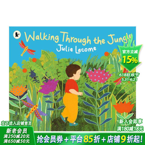 【预售】步行穿越丛林 Walking Through the Jungle 英文儿童插画科普故事绘本 进口童书