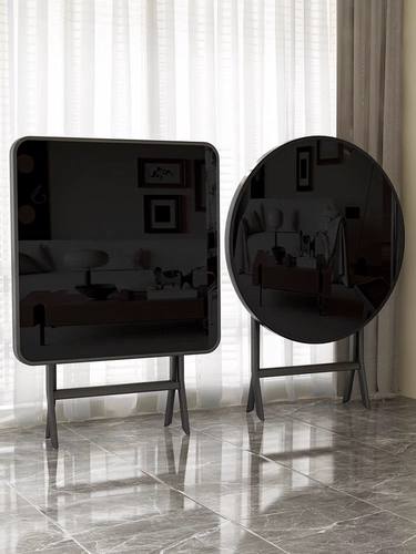 齐家玉府可折叠钢化玻璃餐桌圆桌