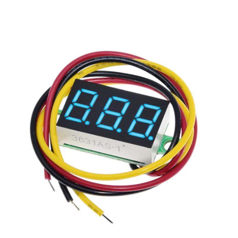 微型0.36寸辉光管2线电压表 DC4.5V-40V数字直流表头显示器红绿蓝