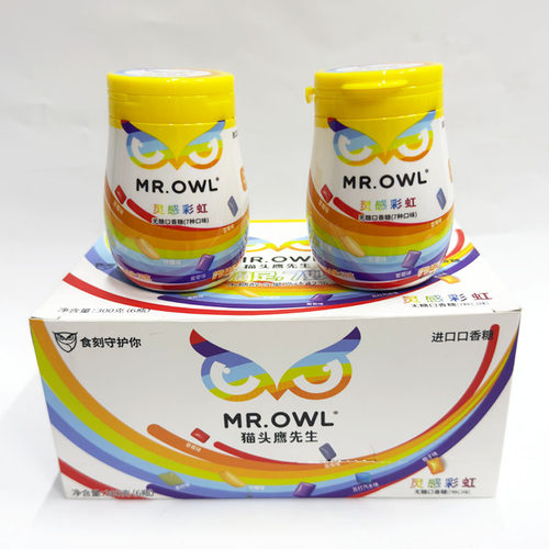 MR.OWL灵感彩虹无糖口香糖50g/瓶