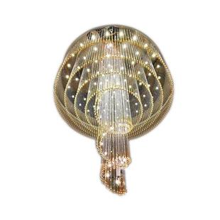 复式楼水晶大吊灯客厅酒店大堂大厅挑空灯具现代新款别墅水晶吊灯