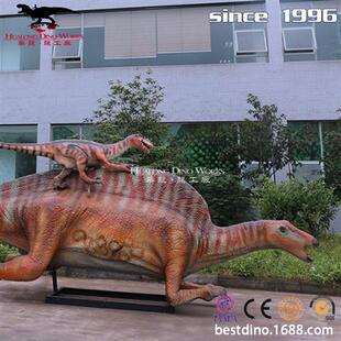 逼真豪勇龙背迅猛龙仿真恐龙模型制作厂家商场景区游乐园产品.