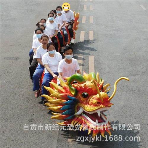 中国龙火车景区无轨小火车游乐设备火车游乐场可坐人观光龙火车