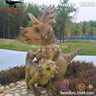 景区商场游乐园恐龙园摆设装饰仿真恐龙模型仿真卡通盖章龙模型.
