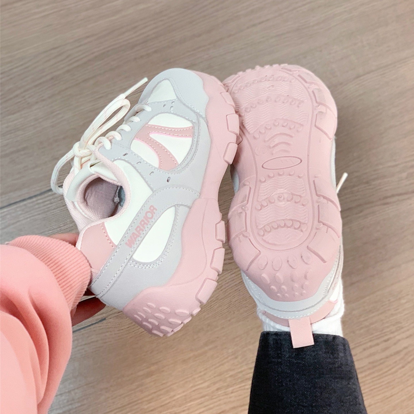 回力粉色软底德训鞋女秋冬新款百搭阿甘鞋子小众配裙子厚底运动鞋,女鞋,时尚休闲鞋,淘宝优惠券,粉丝福利购,淘宝优惠卷