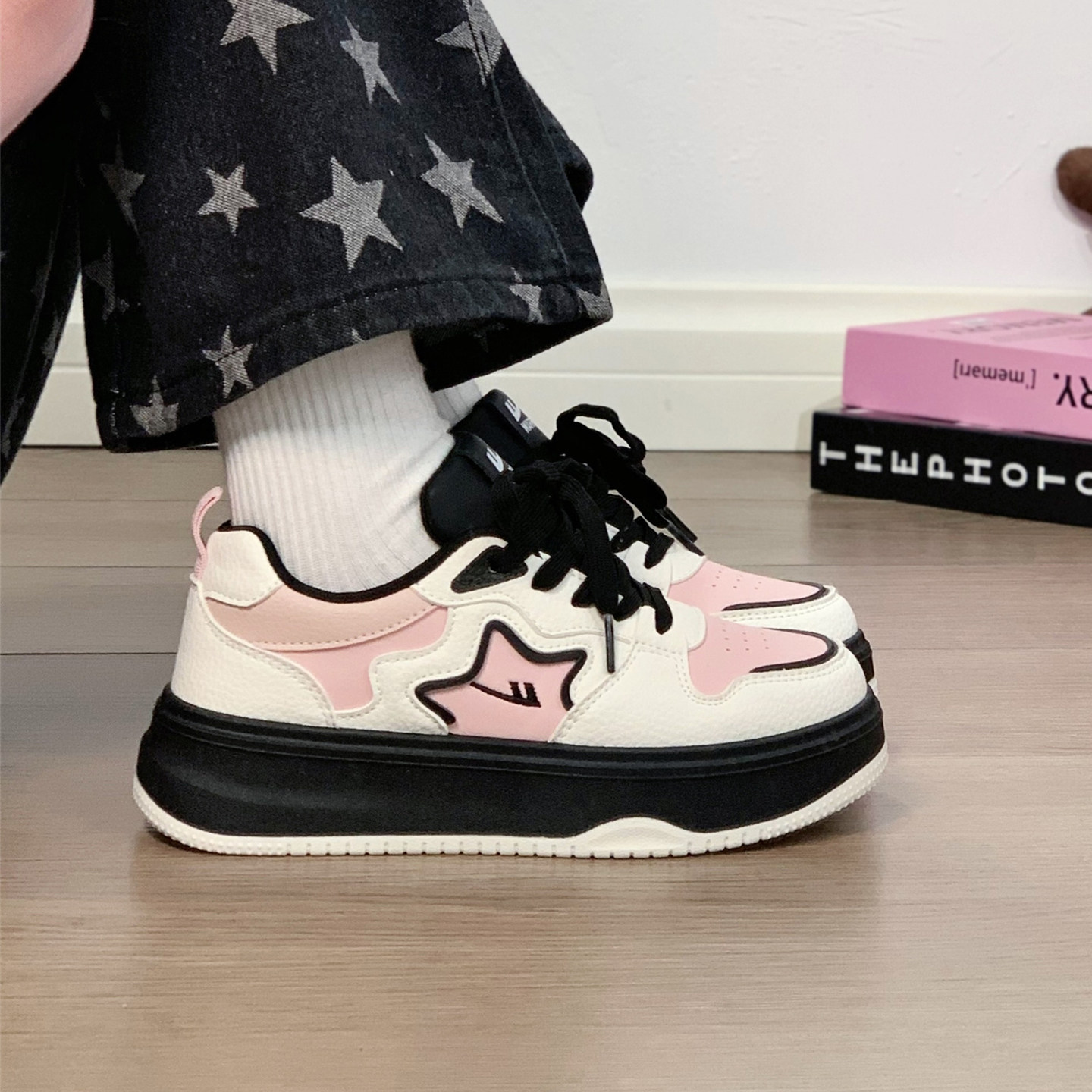 回力少女粉厚底小白鞋女秋冬新款百搭增高鞋子ins潮小众学生板鞋,女鞋,休闲板鞋,淘宝优惠券,粉丝福利购,淘宝优惠卷
