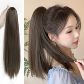 抓夹式 马尾假发女网红自然长直发假马尾彷真发可扎高马尾假发辫子