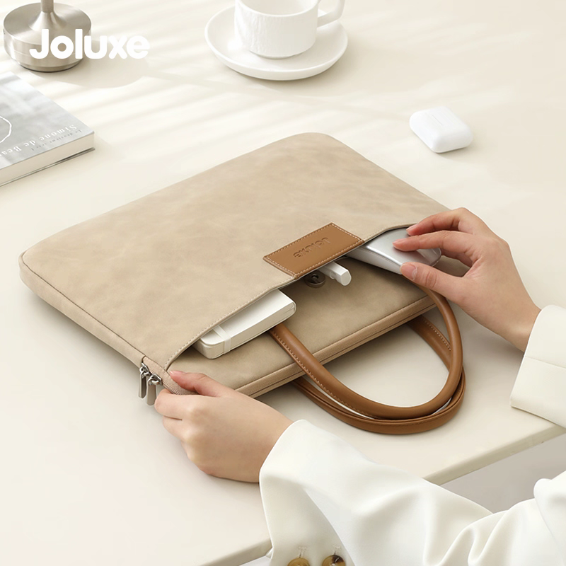 简约商务手提包14英寸防水笔记本电脑包苹果mac13.3寸华为荣耀16.1英寸通用托特包男女大容量收纳包联想air15