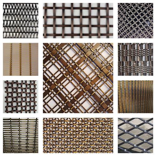 古铜色不锈钢金属装饰网编织网帘 隔断屏风垂帘幕墙 电梯轿厢网板