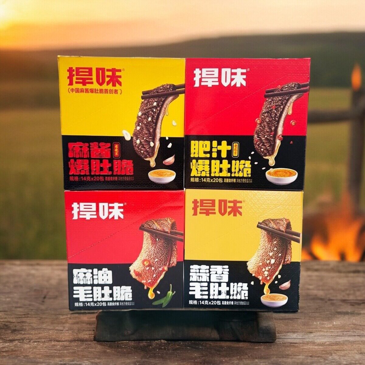 捍味老北京肥汁麻酱蒜蓉麻油爆肚脆14克膳食纤维网红追剧零食小吃