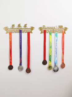 铁艺创意免打孔奖牌挂架墙面勋章展示架体育运动奖章收纳支架挂钩