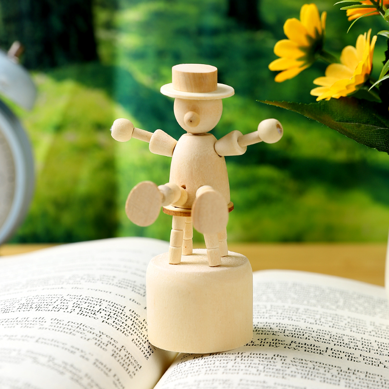 可爱桌面小摆件木头人木偶人动物可动创意装饰木制品礼物儿童玩具