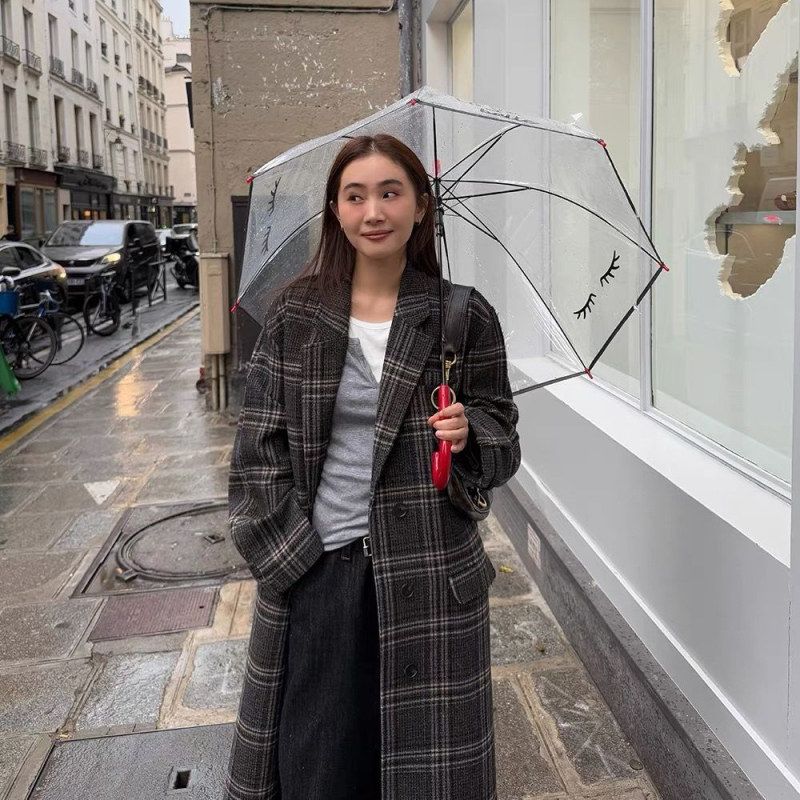 IN.choose u 笑笑家2025冬季都市休闲韩系百搭假两件长袖打底T恤