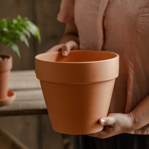 红陶创意简约北欧透气陶盆花盆