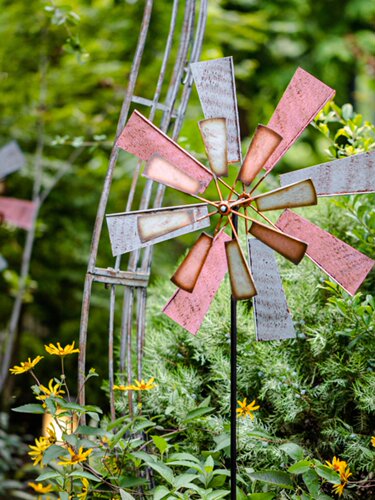 户外花园庭院装饰摆件铁艺风车地插园林景观别墅院子民宿园艺造景