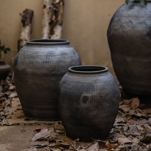侘寂风陶罐大号落地装饰造景摆件
