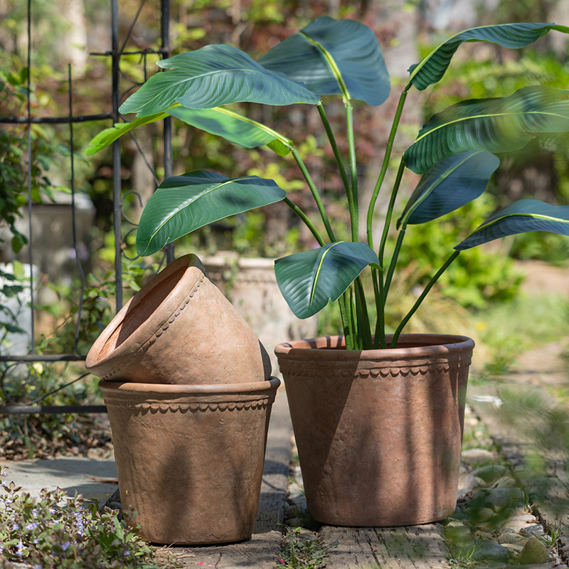 复古花盆大号绿植北欧水泥仿陶土