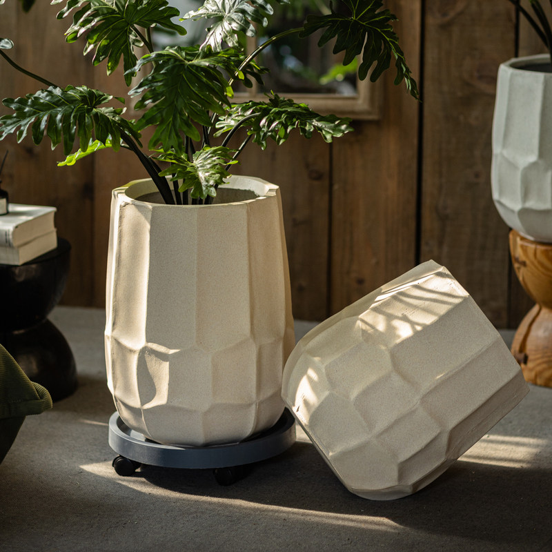 镁泥花盆仿陶瓷落地大口径种树盆