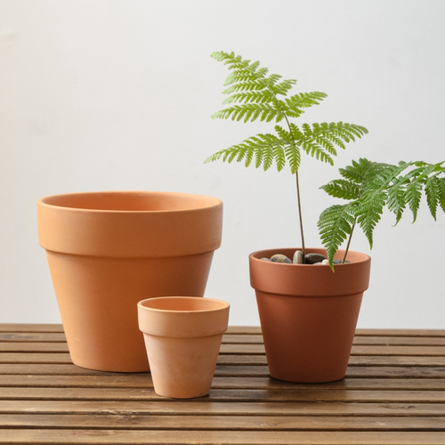 红陶素烧花盆陶盆透气北欧简约
