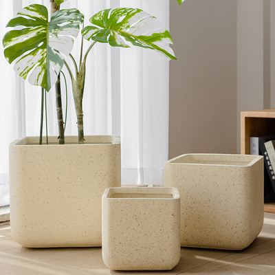 方形花盆大号客厅镁泥仿陶瓷花盆大口径柠檬树发财树龟背竹大花盆