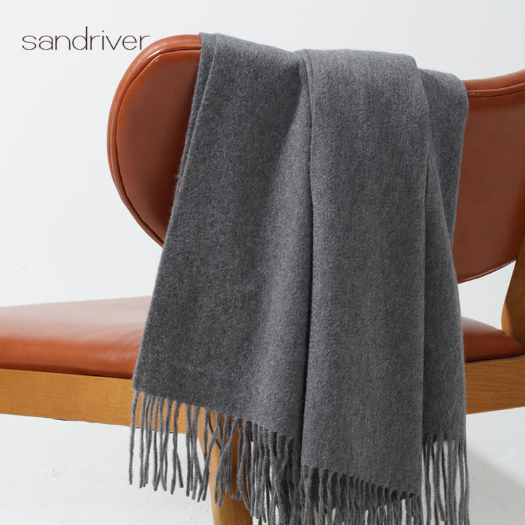 羊绒纯色长款围巾秋冬季100%纯山羊绒百搭男女保暖休闲