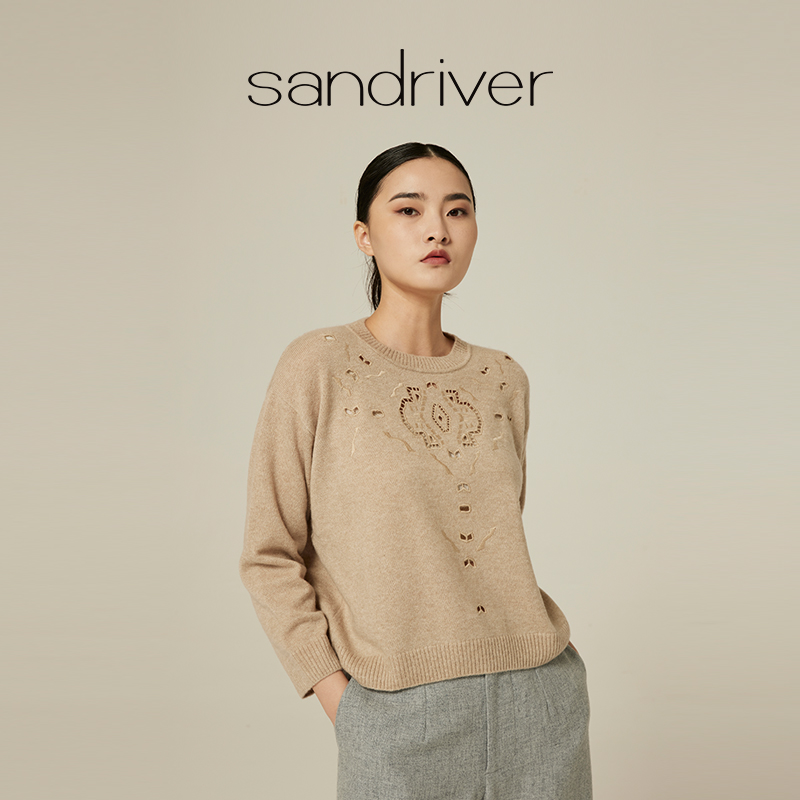羊绒桑蚕丝sandriver圆领