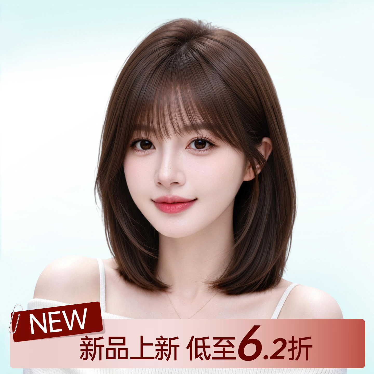 真我假发辫子发空气刘海锁骨发