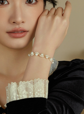 AOILDLLI闺蜜淡水珍珠手链ins手工编织小众设计猫爪小红书礼物女